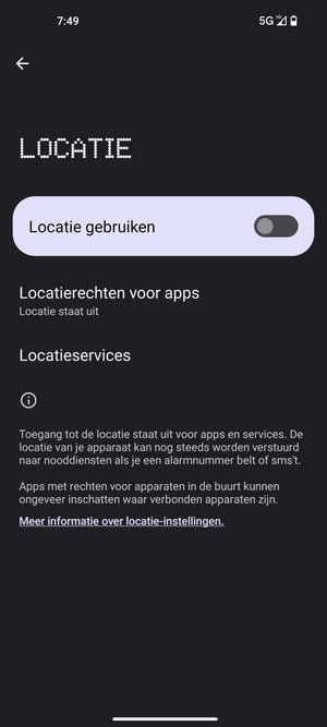 Schakel Locatie gebruiken uit