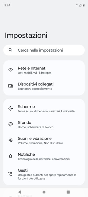 Seleziona Rete e Internet
