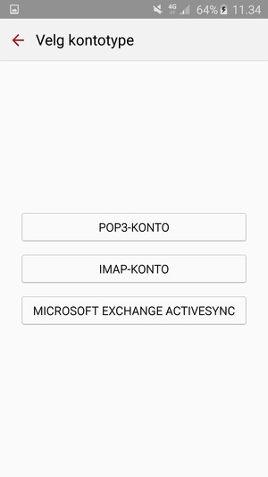 Velg MICROSOFT EXCHANGE ACTIVESYNC