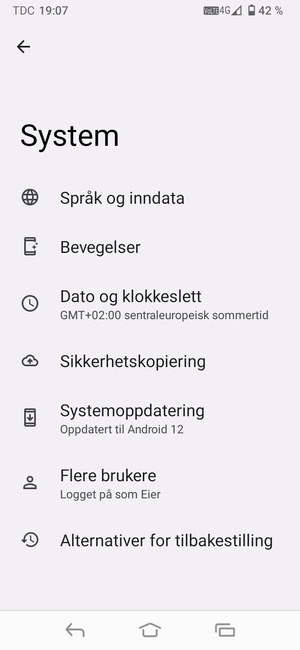Velg Systemoppdatering