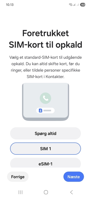 Vælg din foretrukne mulighed og vælg Næste