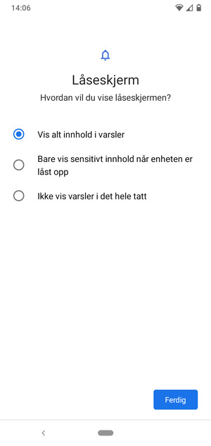 Velg ønsket alternativ og velg Ferdig