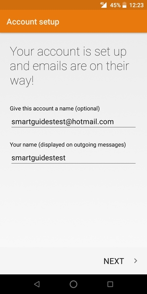 Give your account a name and enter your name. Select NEXT