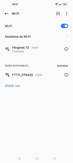 Ahora está conectado a la red Wi-Fi