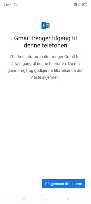 Velg Gå gjennom tillatelsene