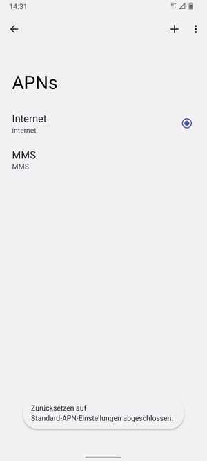 Wählen Sie Neuer APN