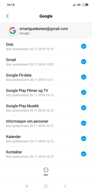 Forsikre deg om at Kontakter er valgt