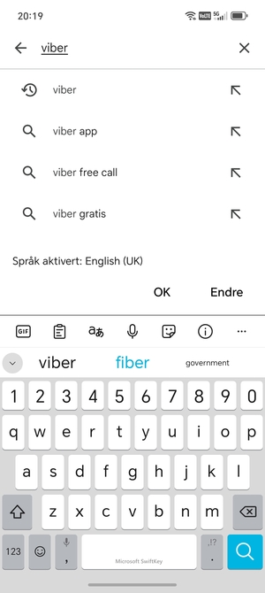 Skriv inn applikasjonsnavnet og velg Søk