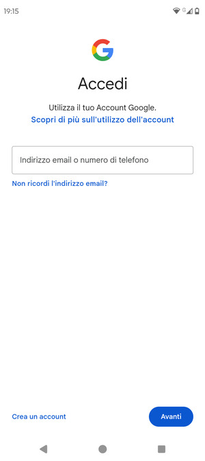Inserisci il tuo indirizzo Gmail e seleziona Avanti