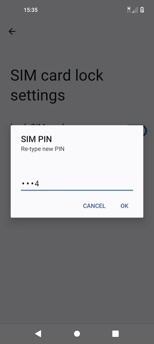 Confirm your new SIM PIN and select OK