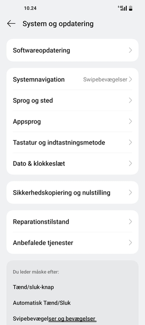 Vælg Softwareopdatering