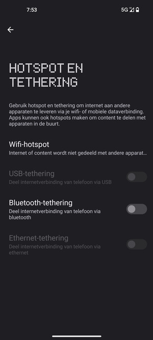 Selecteer Wifi-hotspot