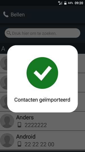 Uw contactpersonen worden nu toegevoegd naar uw Doro