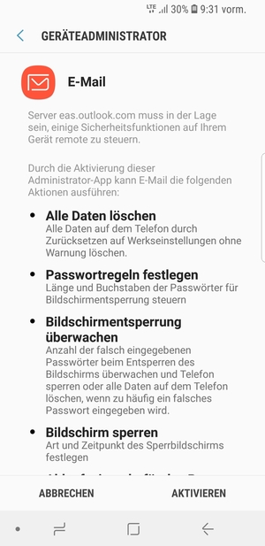 Wählen Sie AKTIVIEREN