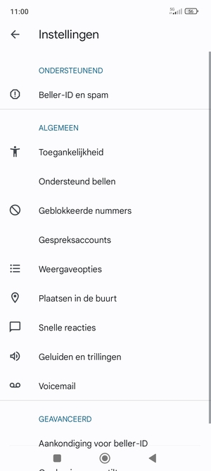 Selecteer Voicemail