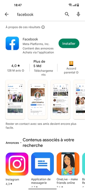 Sélectionnez l'appli