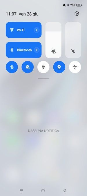 Scorri nuovamente verso il basso il menu in alto