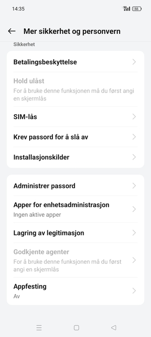 Velg  SIM-lås