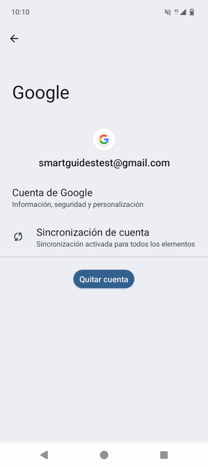 Seleccione Sincronización de cuenta