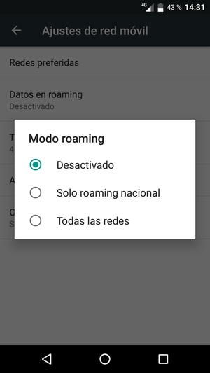 Seleccione la opción deseada