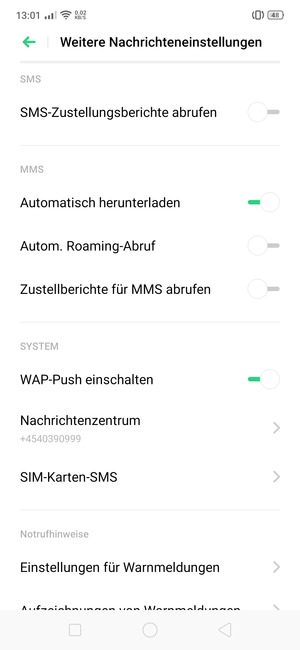 Wählen Sie Nachrichtenzentrum