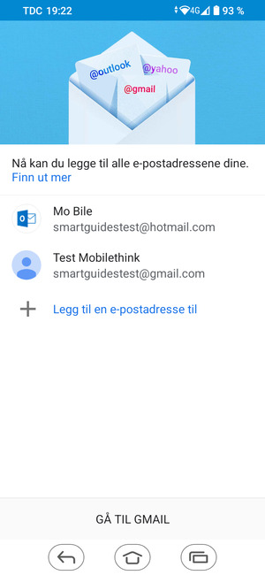 Velg GÅ TIL GMAIL