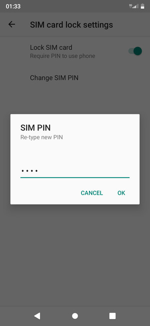 Confirm your new SIM PIN and select OK