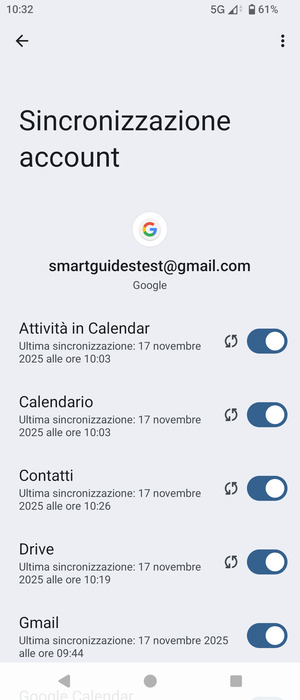 Seleziona il tasto Menu