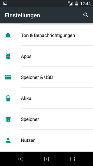 Scrollen Sie und wählen Sie Akku