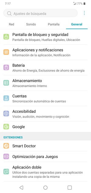 Seleccione Cuentas