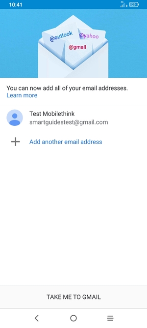 Select TAKE ME TO GMAIL