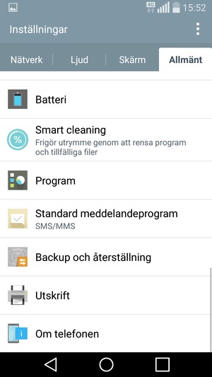 Scrolla till och välj Om telefonen