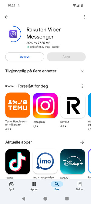 Vent til installasjonen er ferdig