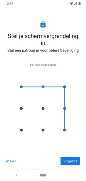 Teken een ontgrendelingspatroon en selecteer Volgende