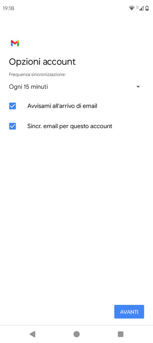 Seleziona AVANTI
