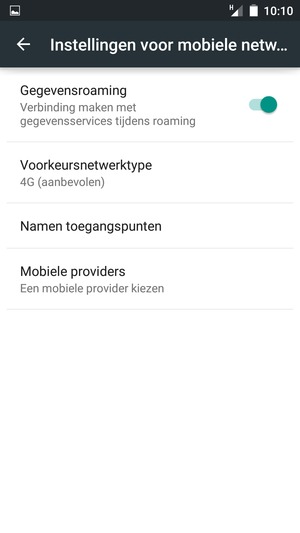 Schakel Gegevensroaming in of uit