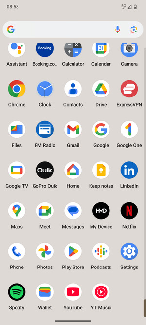 Scroll to and select Settings