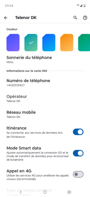 Activer ou désactiver Itinérance