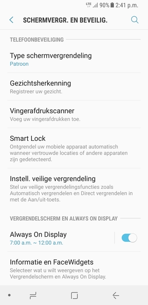 Uw telefoon is nu beveiligd met een schermvergrendeling