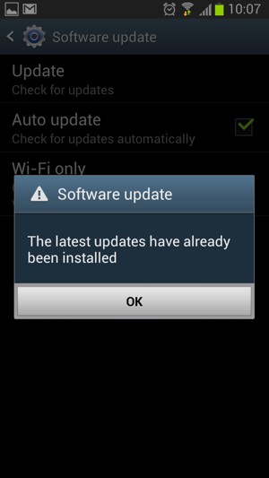 If your phone is up to date, select OK