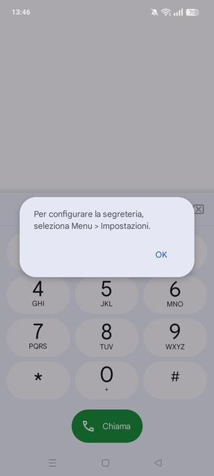 Se la segreteria telefonica non è configurata, seleziona OK