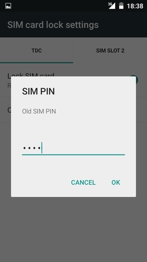 Enter your Old SIM PIN and select OK