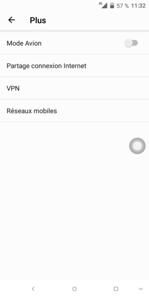 Sélectionnez Réseaux
mobiles