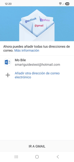 Seleccione IR A GMAIL
