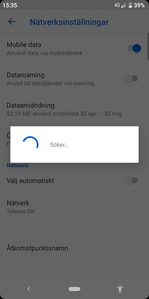Vänta på att sökningen avslutas