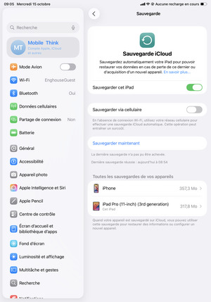 Sélectionnez Sauvegarder maintenant
