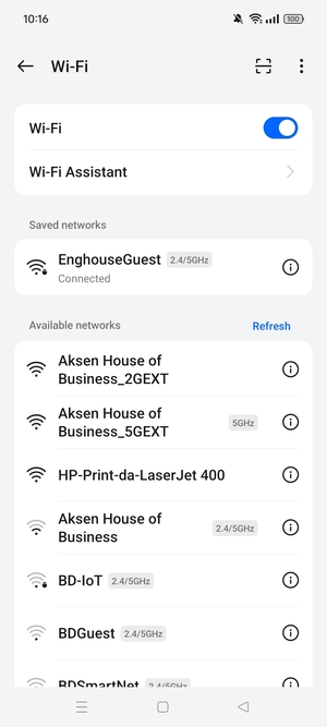 You are now connected to the Wi-Fi network