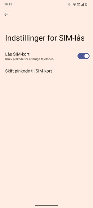 Vælg Skift pinkode til SIM-kort