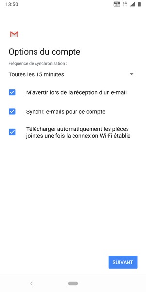 Sélectionnez SUIVANT