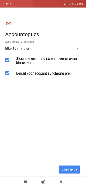 Selecteer VOLGENDE